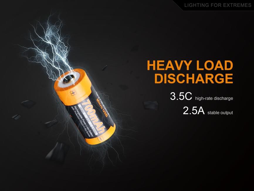 Fenix RCR123A 700 mAh USB Li-ion високовольтний