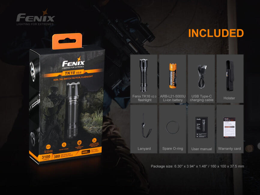 Fenix TK16 V2.0 ліхтар, чорний