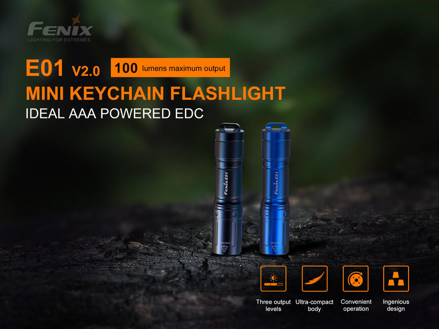 Fenix E01 V2.0 міні ліхтар, синій