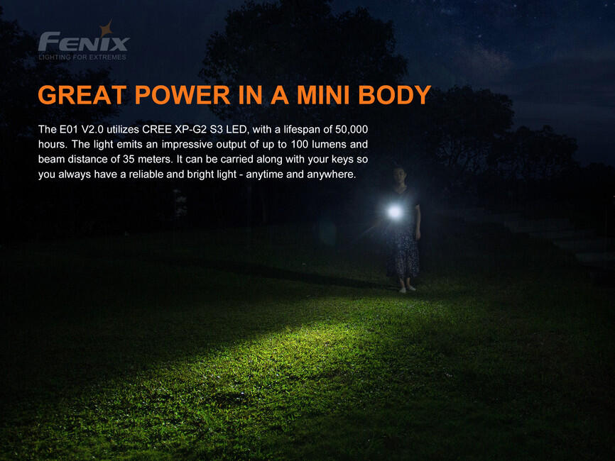 Fenix E01 V2.0 міні ліхтар, синій
