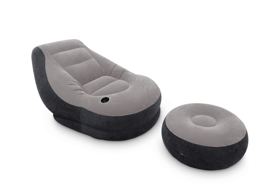 Intex Ultra Lounge зручне надувне крісло з підставкою для ніг