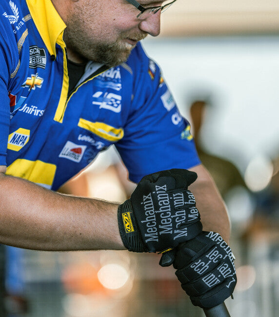 Mechanix Original тактичні рукавиці, чорні з білим написом