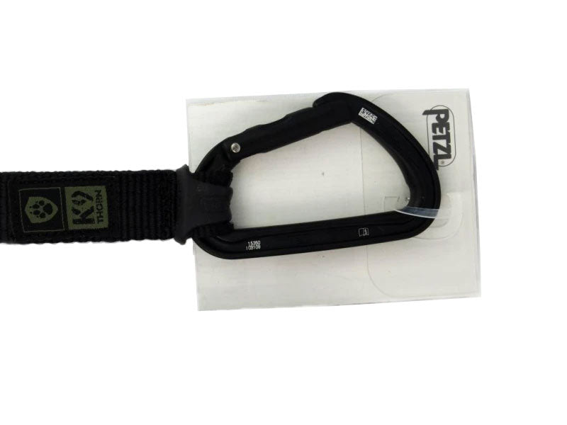 K9 Thorn повідець подвійний хват з карабіном Petzl, чорний, L