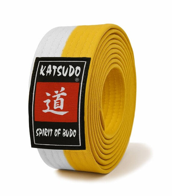 Katsudo Master пояс obi, біло-жовтий