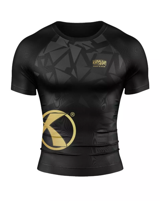 Katsudo rash guard Virago з коротким рукавом, чорно-золотий