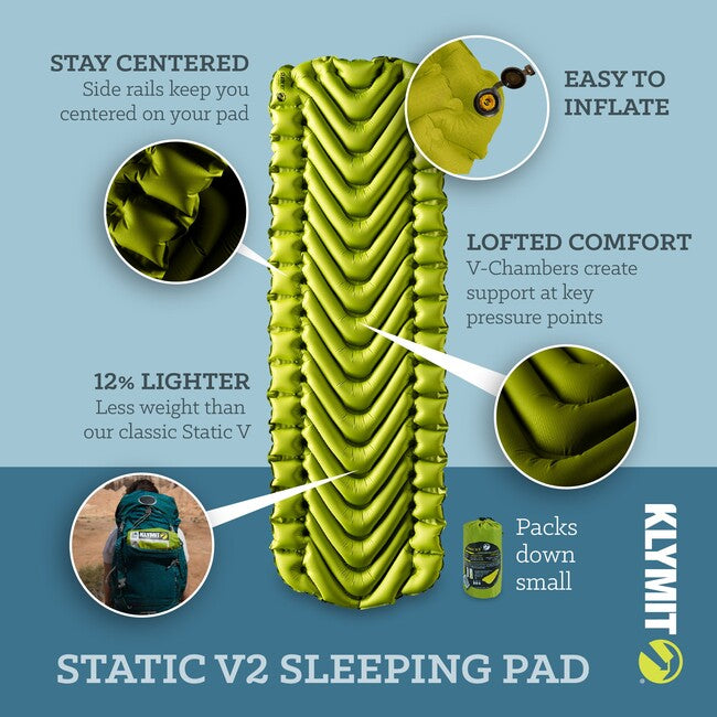 Klymit Static V2 килимок, зелений