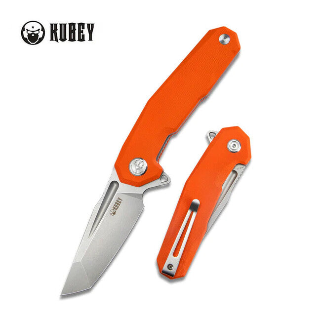 KUBEY Carve складаний ніж, сталь AUS 10, помаранчева