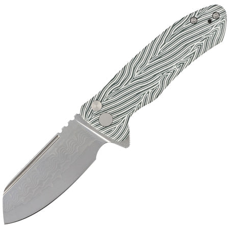 KUBEY Creon S складаний ніж Damascus & Green