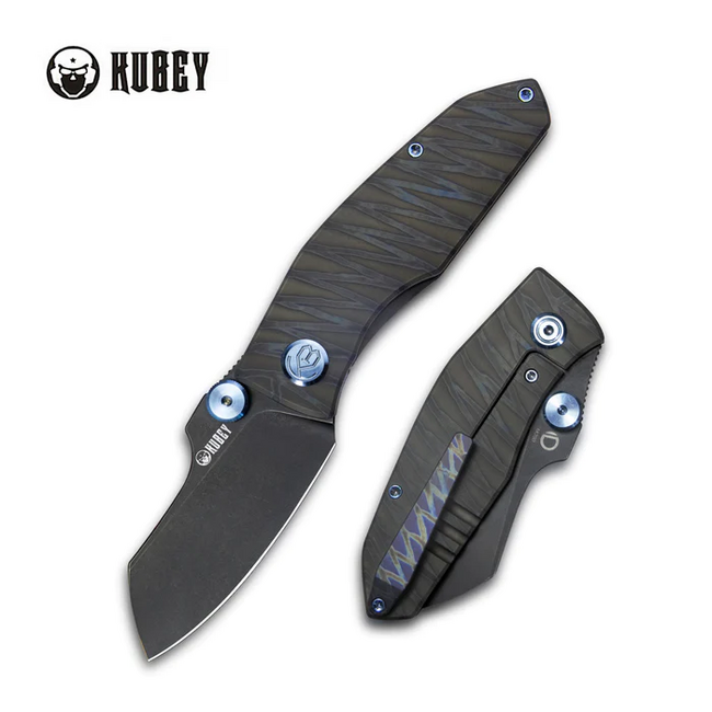 KUBEY Monsterdog складаний ніж чорний/Flame Titanium чорний