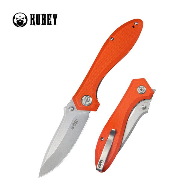 KUBEY Ruckus складний ніж, помаранчевий G10