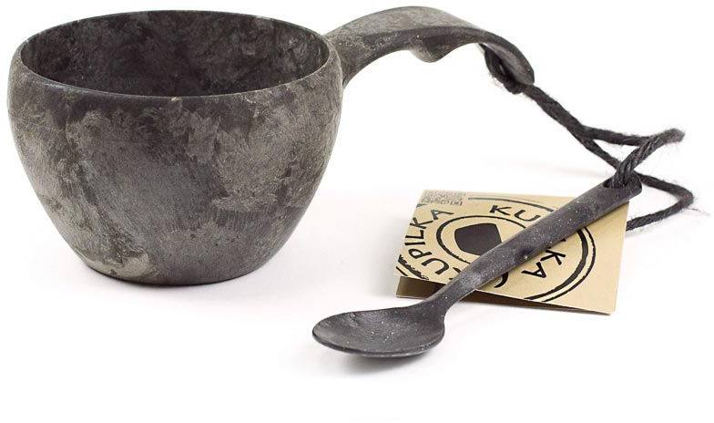 Kupilka 21 Classic Cup чашка з ложечкою, чорна