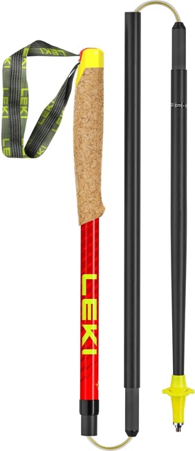 LEKI Alphatrail FX.One Superlite палиці для бігу по трасах, натуральний вуглець - яскраво-червоний - неонова рожева