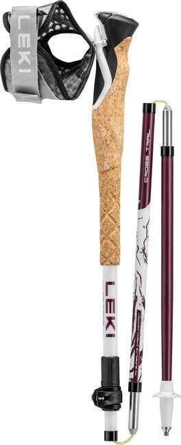 LEKI Cross Trail FX Superlite Compact трекінгові палиці, біла-рожева-чорна, 100-120 см