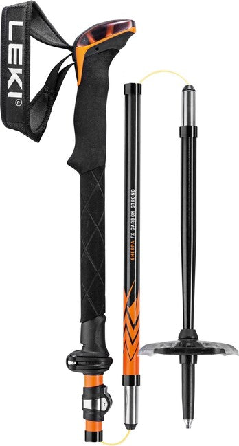 LEKI Sherpa FX Carbon Strong трекінгові палиці, помаранчево-денімова синя, 120 - 140 см
