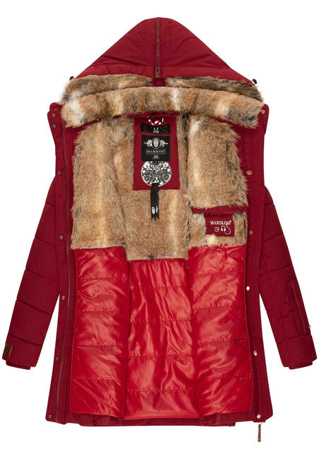 Marikoo LIEBLINGS JACKE зимова куртка жіноча з капюшоном, червона