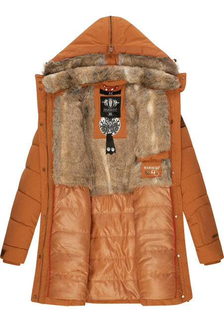 Marikoo LIEBLINGS JACKE зимова куртка жіноча з капюшоном, ржавий кориця