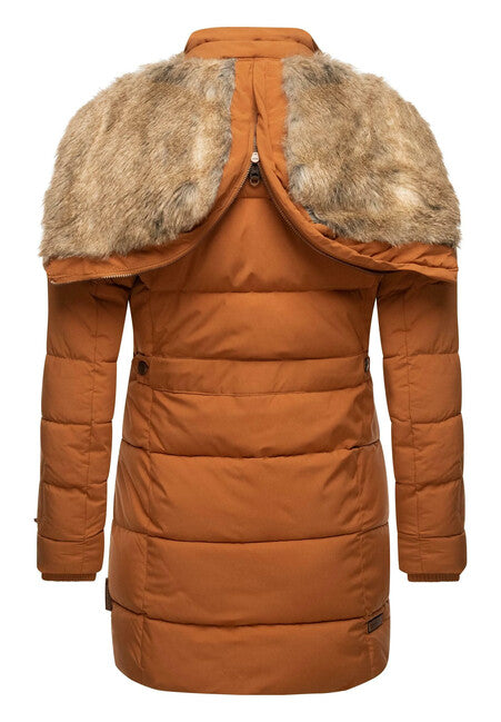 Marikoo LIEBLINGS JACKE зимова куртка жіноча з капюшоном, ржавий кориця