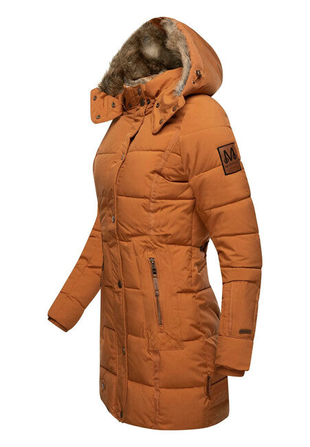 Marikoo LIEBLINGS JACKE зимова куртка жіноча з капюшоном, ржавий кориця