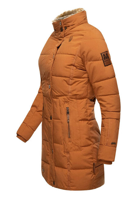 Marikoo LIEBLINGS JACKE зимова куртка жіноча з капюшоном, ржавий кориця