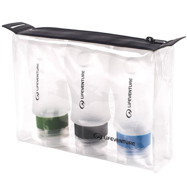 Lifeventure Silicon Bottle Set дорожні пляшки для подорожей літаком 3 × 89 мл