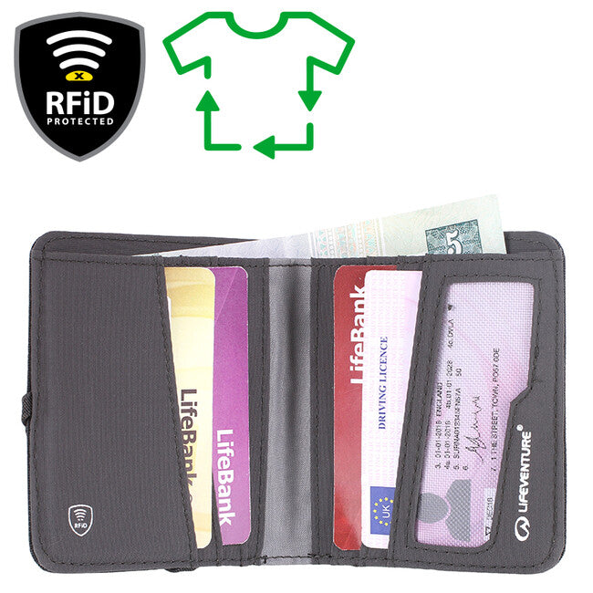 Lifeventure RFiD Compact Wallet гаманець Recycled, сірий