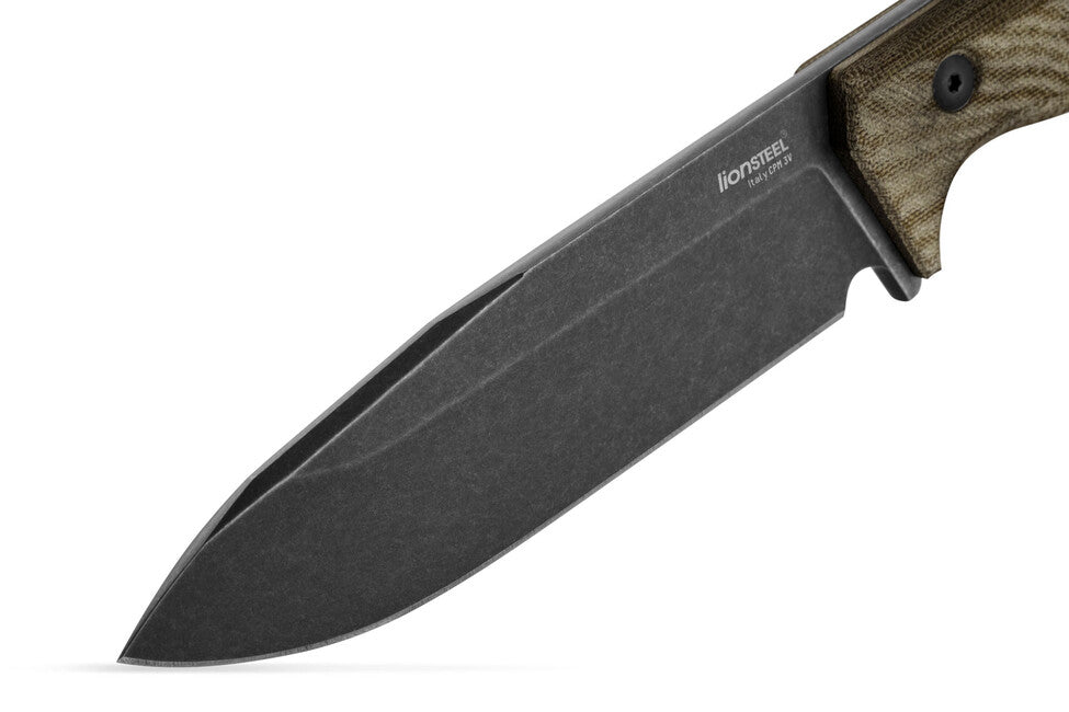 Lionsteel T6B довга дика з рукояттю з мікарти CVG CPM 3V, старий чорний