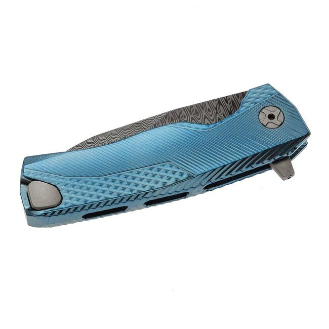 Lionsteel ROK DD BL люксусний складаний ніж з рукояттю з масивного титану