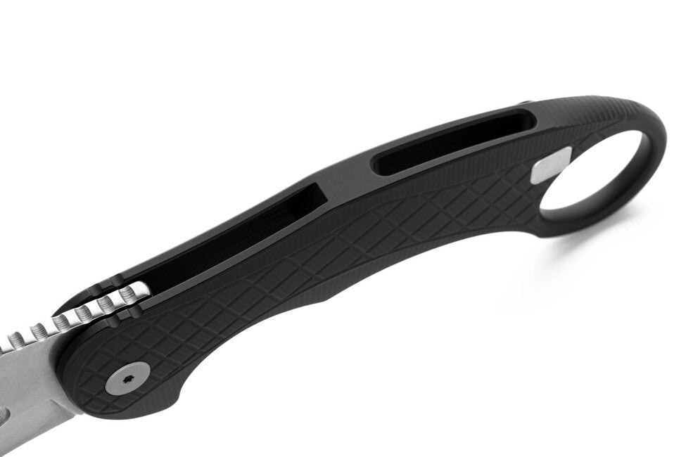 Lionsteel L.E. ONE 1 A BS ніж типу карамбіт, чорний/stone washed, розроблений у співпраці з Emerson Design