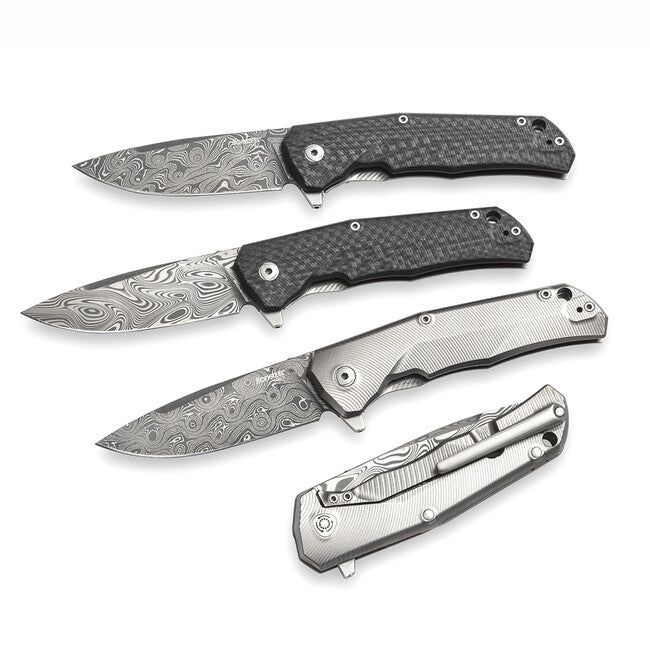 Lionsteel TRE DT FC надзвичайно міцний карманний ніж з клинком з дамаської сталі