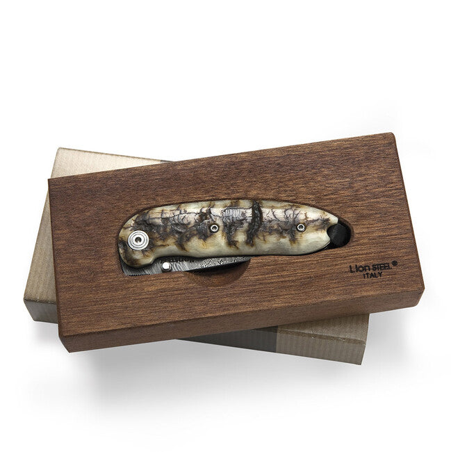 Lionsteel M8210D кишеньковий ніж з клинком з дамаської сталі MN