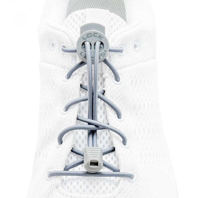 Lock Laces шнурки до кросівок, сірі