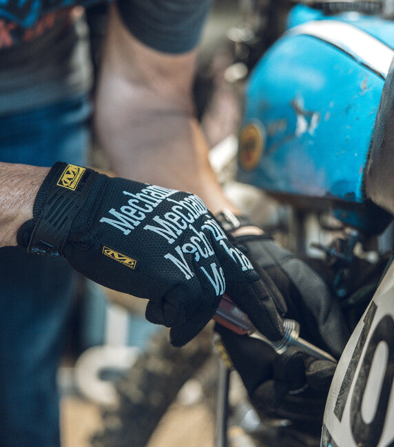 Mechanix Original тактичні рукавиці, чорні з білим написом