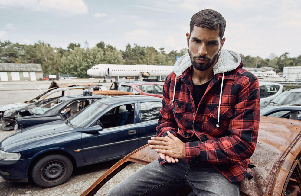 Brandit Lumberjacket софтшел куртка з капюшоном, чорно-сіра