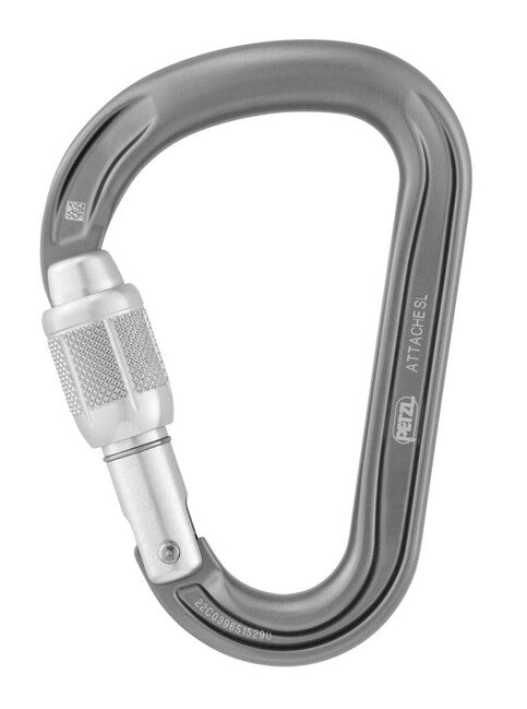 Petzl ATTACHE SCREW LOCK HMS карабін з муфтою, сірий