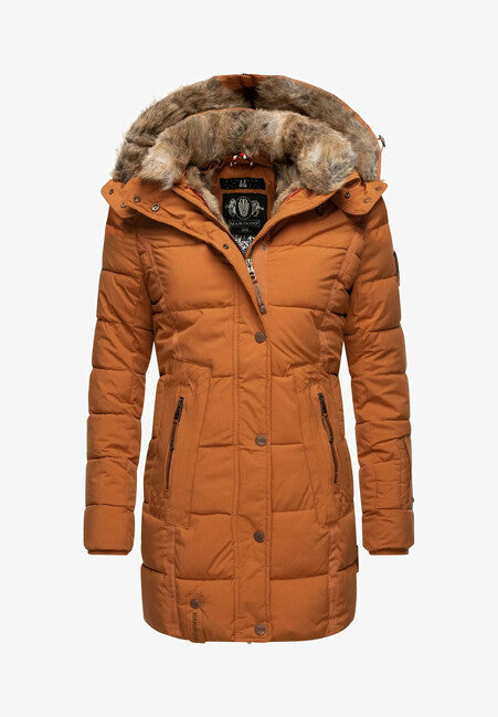 Marikoo LIEBLINGS JACKE зимова куртка жіноча з капюшоном, ржавий кориця