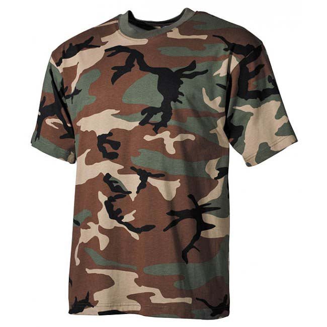 MFH камуфляжна футболка woodland, 160g/m2