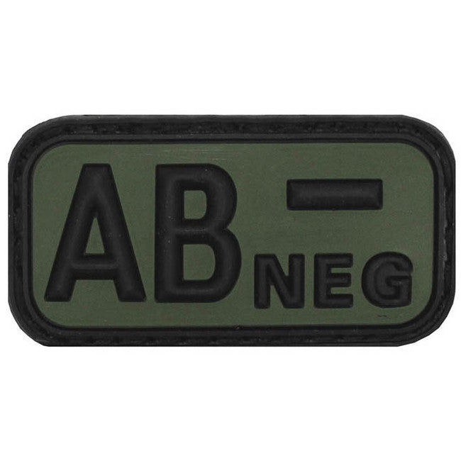 WARAGOD нашивка група крові AB negative 3D, чорна, 5x2,5см