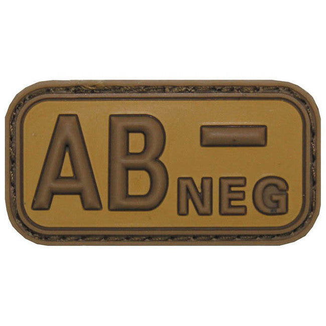 MFH нашивка група крові 3D AB negative, хакі, 5x2,5см