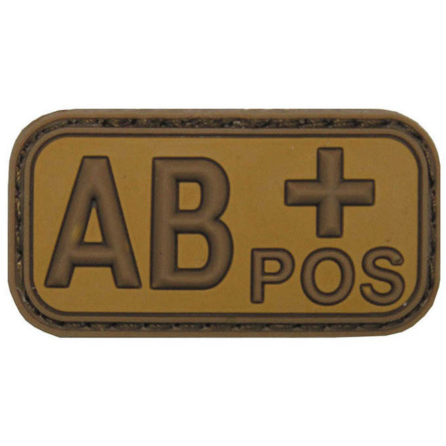 MFH нашивка 3D група крові AB positive, хакі, 5x2,5см