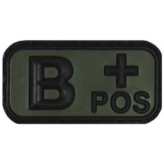 MFH нашивка група крові 3D B positive, чорна 5x2,5см