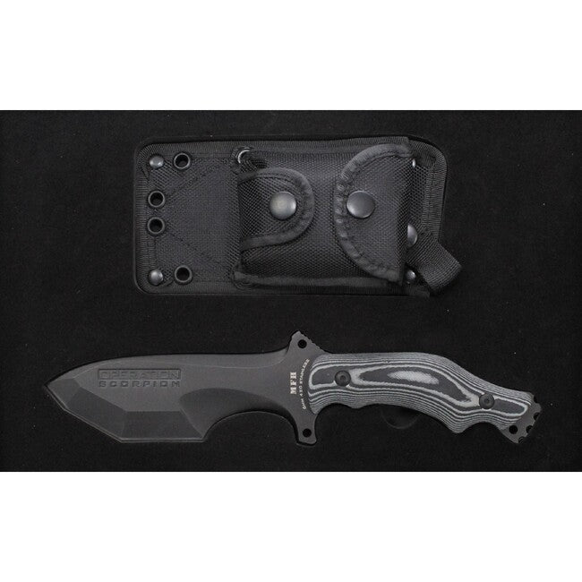 MFH ніж Операція Škorpión, чорний, рукоять Micarta, з чохлом