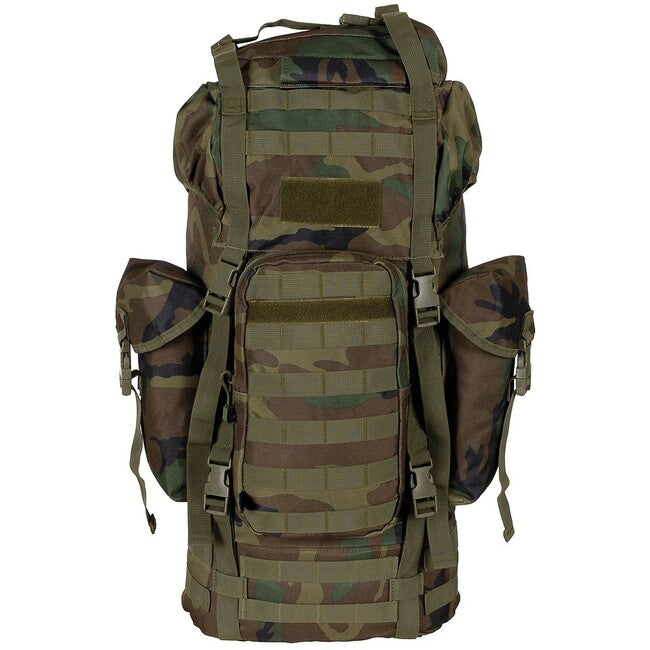 MFH MOLLE рюкзак 65L, алюмінієва палиця, вудленд