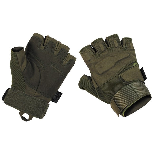 MFH Tactical тактичні рукавиці без пальців 1/2, оливкові
