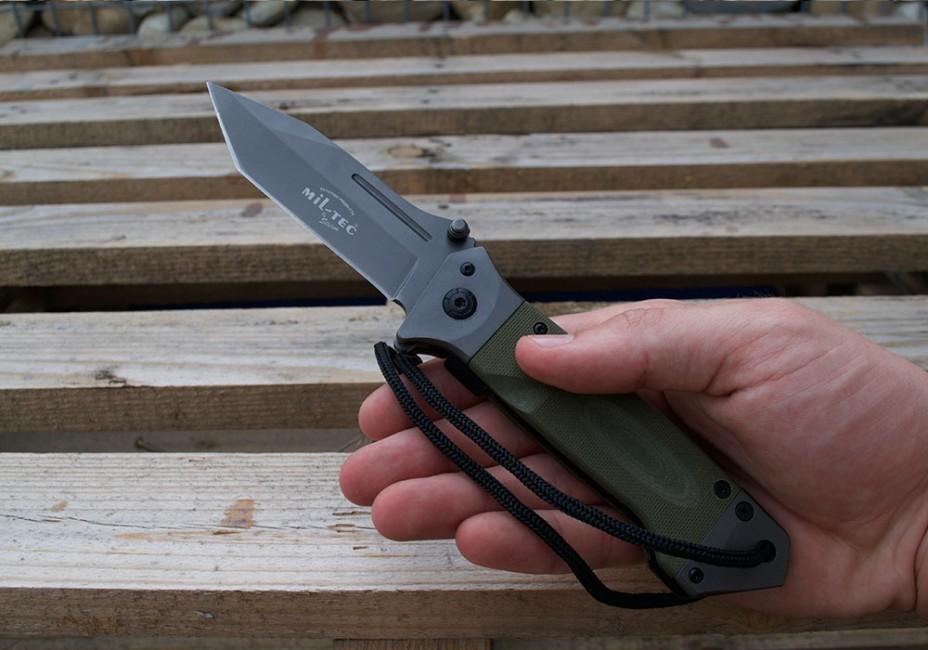 Mil-Tec DA35 складний ніж Micarta 22cm, оливковий