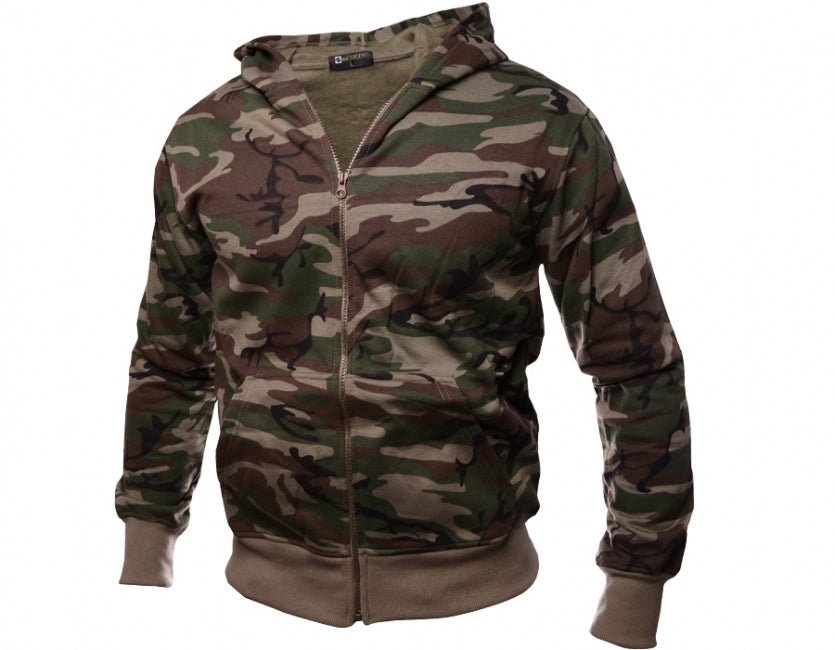 O&T Andskin Zipper світшот з молнією, камуфляж лісовий