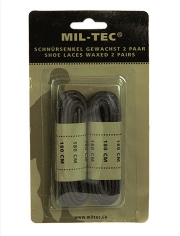Mil-Tec шнурки для взуття, вощені, чорні, 140 см