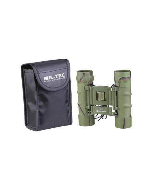Mil-Tec 10x25 GEN II бінокль гумований з чохлом, вудленд