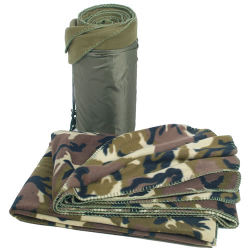 Mil-Tec флісова ковдра Poly-Fleece у чохлі, 200x150 см, вудленд