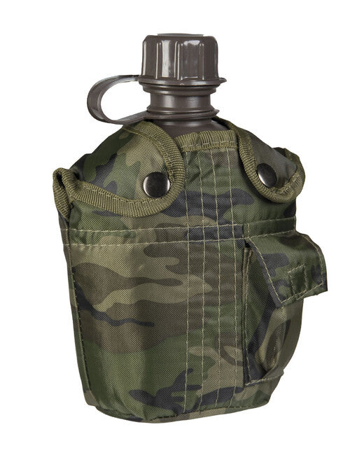 Mil-Tec US IMPORT польова фляга 1л з чохлом, вудленд