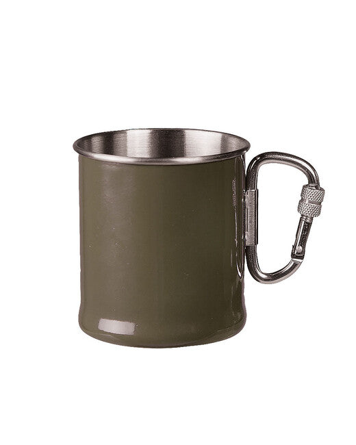 Mil-Tec нержавіючий кухель з карабіном, оливковий, 250ml